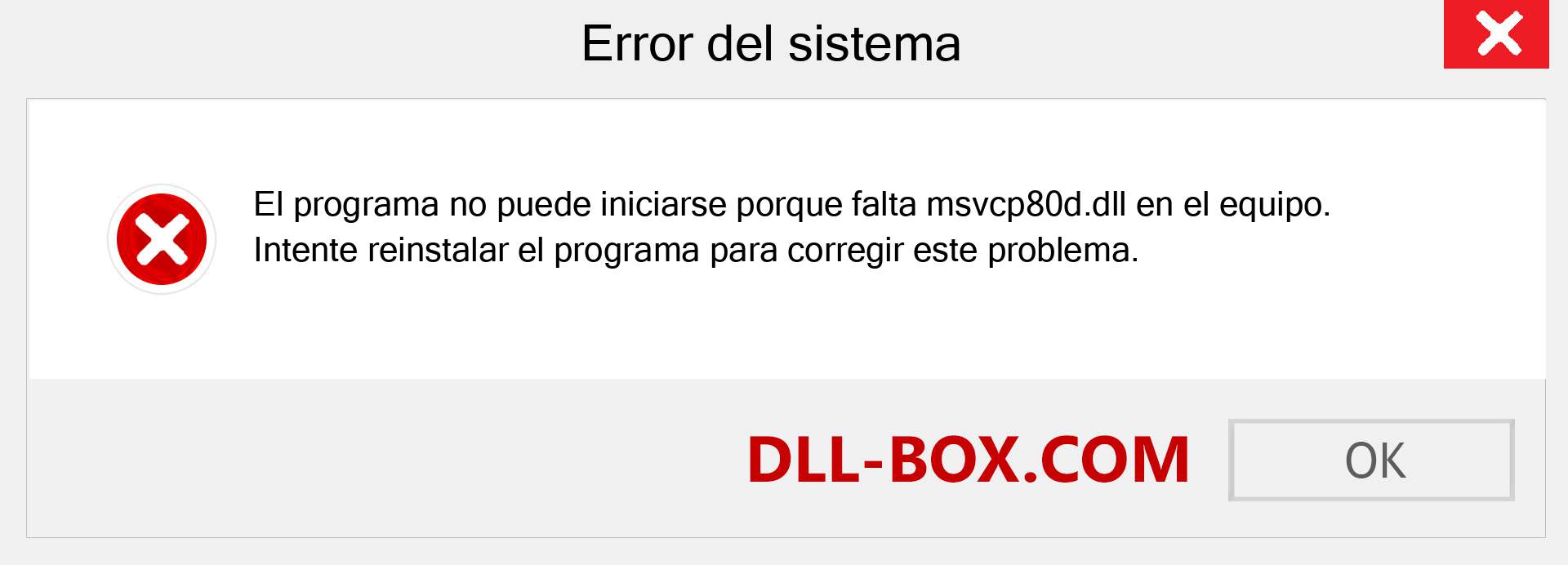 ¿Falta el archivo msvcp80d.dll ?. Descargar para Windows 7, 8, 10 - Corregir msvcp80d dll Missing Error en Windows, fotos, imágenes