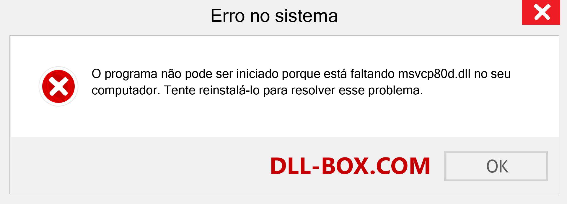 Arquivo msvcp80d.dll ausente ?. Download para Windows 7, 8, 10 - Correção de erro ausente msvcp80d dll no Windows, fotos, imagens